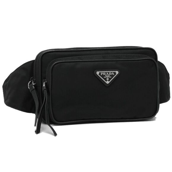Prada Body Bag Belt Bag Renylon Triangle Logo Black - Picture 1 of 8